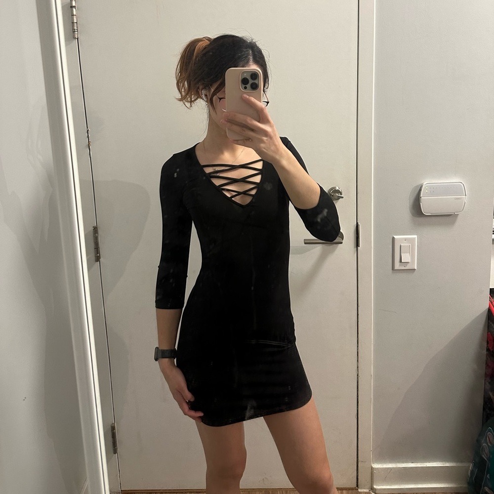 Black criss cross dress